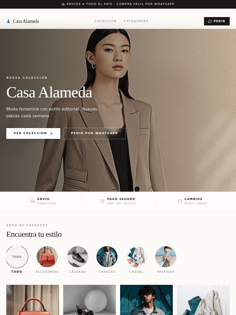 Tienda de ejemplo con la plantilla Boutique de Kyllari