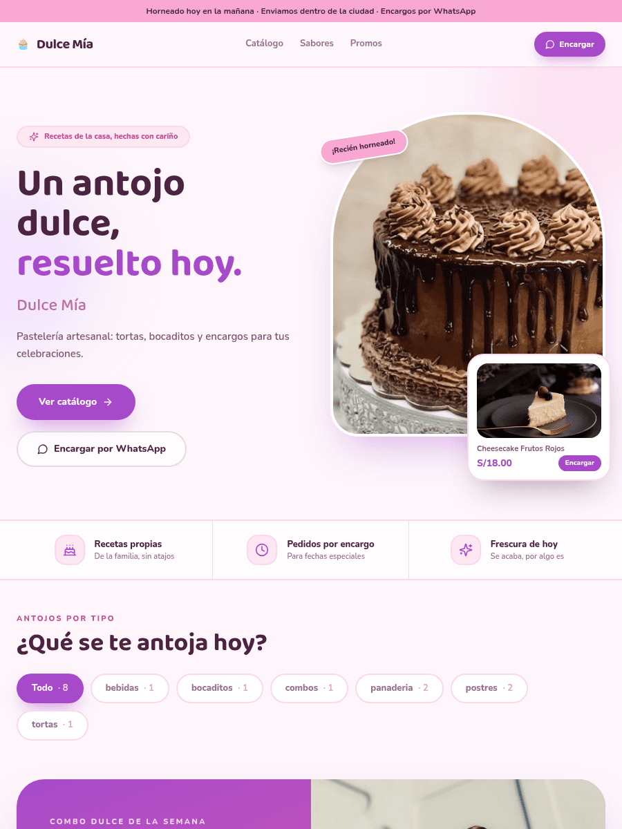 Tienda de ejemplo con la plantilla Dulce de Kyllari