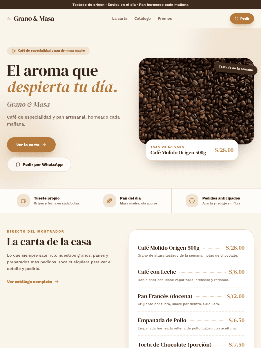 Tienda de ejemplo con la plantilla Grano de Kyllari