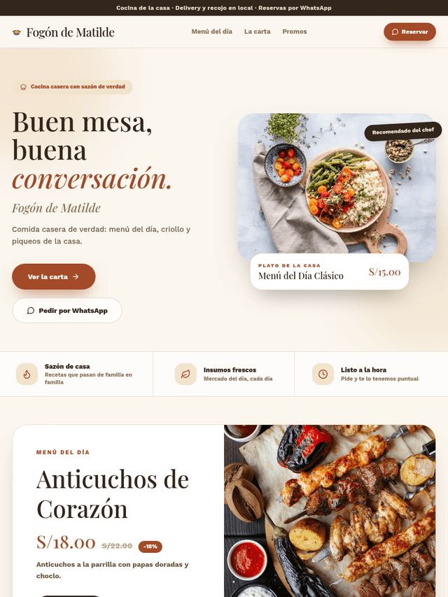 Tienda de ejemplo con la plantilla Mesa de Kyllari